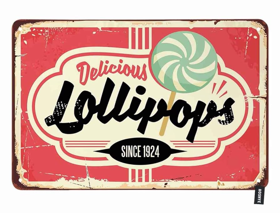 Amazon.com: HOSNYE Delicious Lollipops Shop Tin Sign Candy